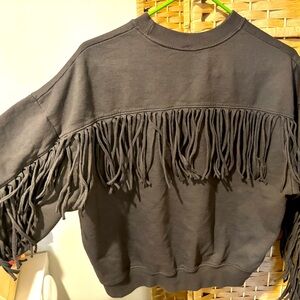 Clare V fringe sweatshirt size M. Excellent condition.